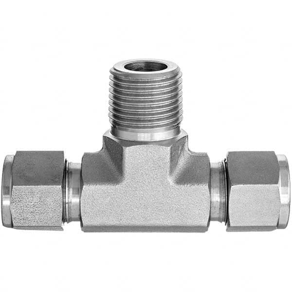 USA Sealing - Metal Compression Tube Fittings Type: Male Branch Tee End Connections: Comp x MNPT x Comp - Eagle Tool & Supply