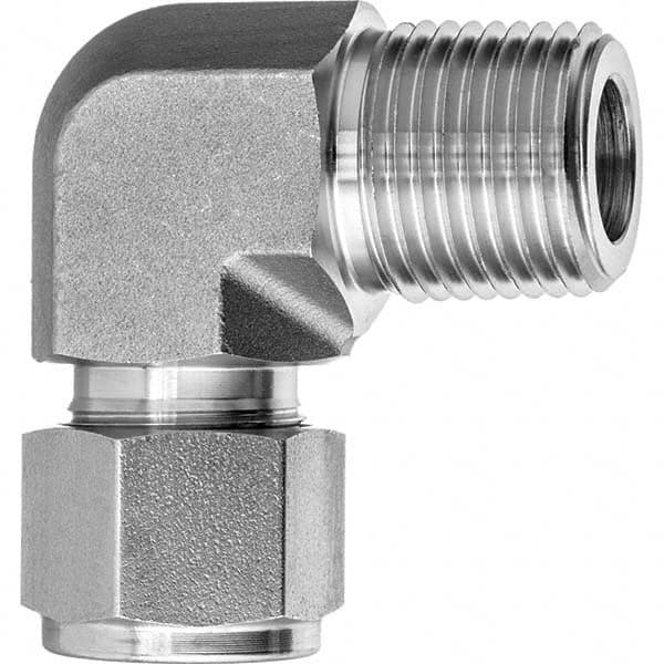 USA Sealing - Metal Compression Tube Fittings Type: Male Elbow End Connections: Comp x MNPT - Eagle Tool & Supply