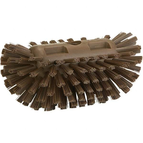 Vikan - 1-1/2" Bristle Length, Polyester Utility Scrub Brush - 8" Long x 5-1/2" Wide Head, 8" OAL, Brown, Polypropylene Block - Eagle Tool & Supply