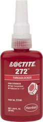 Loctite - 50 mL Bottle, Red, High Strength Liquid Threadlocker - Series 272, 24 hr Full Cure Time, Hand Tool, Heat Removal - Eagle Tool & Supply