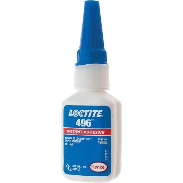 Loctite - 1 oz Bottle Clear Instant Adhesive - 496 SUPERBONDER 1OZ LOCTITE SPRBNDR ADHS - Eagle Tool & Supply