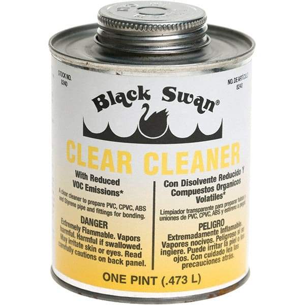 Black Swan - 1 Pt All-Purpose Cleaner - Clear, Use with ABS, PVC & CPVC up to 6" Diam - Eagle Tool & Supply