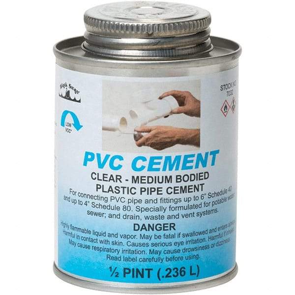 Black Swan - 1/2 Pt Medium Bodied Cement - Clear, Use with PVC - Eagle Tool & Supply