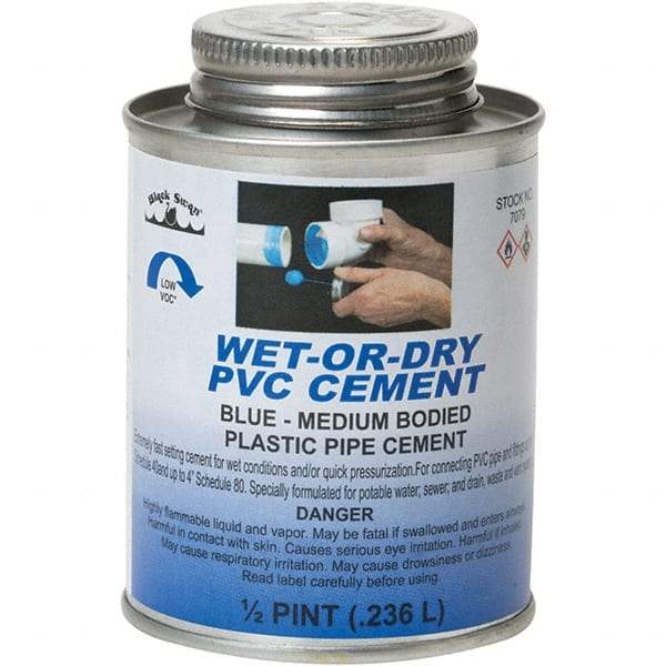 Black Swan - 1/2 Pt Medium Bodied Cement - Blue, Use with PVC - Eagle Tool & Supply