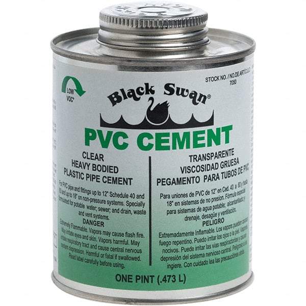 Black Swan - 1 Pt Heavy Duty Cement - Clear, Use with PVC - Eagle Tool & Supply