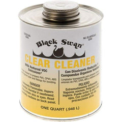 Black Swan - 1 Qt All-Purpose Cleaner - Clear, Use with ABS, PVC & CPVC up to 6" Diam - Eagle Tool & Supply