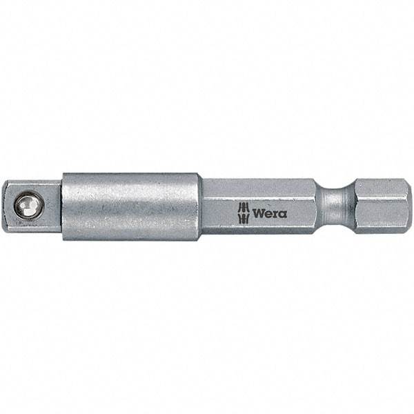 Wera - Socket Adapters & Universal Joints Type: Square-Drive to Hex Bit Adapter Male Size: 1/4 - Eagle Tool & Supply
