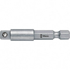 Wera - Socket Adapters & Universal Joints Type: Square-Drive to Hex Bit Adapter Male Size: 1/4 - Eagle Tool & Supply