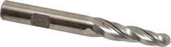 Made in USA - 3° Taper Angle per Side, 1/4" Small End Diam, 1-1/4" LOC, High Speed Steel 3 Flute Tapered Ball End Mill - 3-1/8" OAL, 3/8" Shank Diam - Eagle Tool & Supply