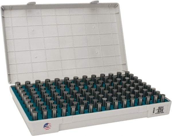 Meyer Gage - 125 Piece, 0.501-0.625 Inch Diameter Plug and Pin Gage Set - Minus 0.0001 Inch Tolerance, Class Z - Eagle Tool & Supply