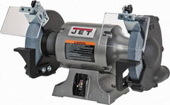 Jet - 8" Wheel Diam x 1" Wheel Width, 1 hp Grinder - 5/8" Arbor Hole Diam, 1 Phase, 3,450 Max RPM, 115 Volts - Eagle Tool & Supply