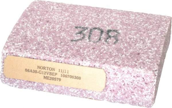 Norton - 5" Wide x 6" High x 1-1/2" Thick Grinding Segment - Ceramic, 30 Grit, Hardness G, Blue Print No. ME20579 - Eagle Tool & Supply