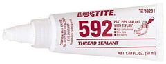 Loctite - 50 mL Tube, White, Medium Strength Paste Threadlocker - Series 592, 72 hr Full Cure Time, Hand Tool, Heat Removal - Eagle Tool & Supply