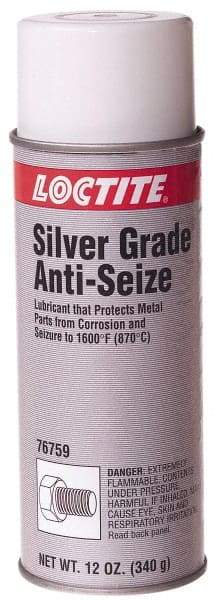 Loctite - 12 oz Aerosol High Temperature Anti-Seize Lubricant - Silver Colored, 1,600°F, Silver Colored, Water Resistant - Eagle Tool & Supply