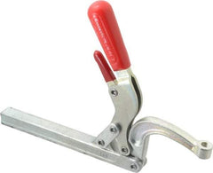 De-Sta-Co - 3558.58 N Load Capacity, 2.72" Throat Depth, 10.86" OAL, Carbon Steel, Hold Down Plier Clamp - M10 Spindle, Red Handle, Spindle End - Eagle Tool & Supply