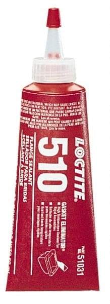 Loctite - 50ml 510 Gasket Eliminator Flange Sealant - -65 to 400°F, Red, Comes in Tube - Eagle Tool & Supply