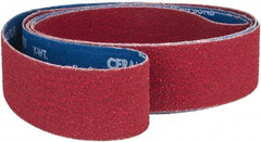 Norton - 2" Wide x 132" OAL, 36 Grit, Ceramic Abrasive Belt - Ceramic, Very Coarse, Coated, Y Weighted Cloth Backing, Series R981 - Eagle Tool & Supply