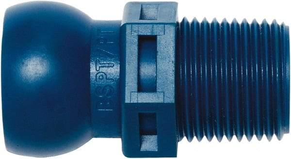 Loc-Line - 1/2" Hose ID, Male to Female Coolant Hose Connector - 3/8" BSPT, For Loc-Line Modular Hose Systems - Eagle Tool & Supply