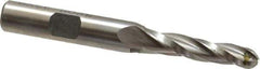Made in USA - 1° Taper Angle per Side, 1/4" Small End Diam, 1-1/4" LOC, High Speed Steel 3 Flute Tapered Ball End Mill - 3-1/8" OAL, 3/8" Shank Diam - Eagle Tool & Supply