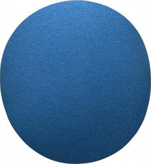 Norton - 12" Diam, 40 Grit Zirconia Alumina Adhesive PSA Disc - Very Coarse, Blue, Y Weighted Cloth Backing, Flexible - Eagle Tool & Supply