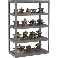Tennsco - 5 Shelf Heavy-Duty Open Steel Shelving - 96" Wide x 84" High x 36" Deep, Medium Gray - Eagle Tool & Supply