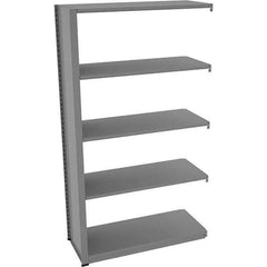 Tennsco - 5 Shelf Add-On Open Steel Shelving - 42" Wide x 76" High x 18" Deep, Medium Gray - Eagle Tool & Supply