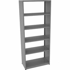 Tennsco - 6 Shelf Starter Open Steel Shelving - 36" Wide x 88" High x 18" Deep, Medium Gray - Eagle Tool & Supply