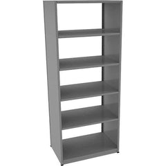 Tennsco - 6 Shelf Starter Open Steel Shelving - 36" Wide x 88" High x 24" Deep, Medium Gray - Eagle Tool & Supply