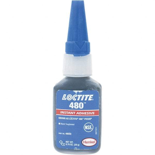 Loctite - 20gr Bottle Black Instant Adhesive - 480 PRISM 20G NON NSF LOCTIT PRISM INST ADH - Eagle Tool & Supply