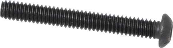 Value Collection - 1/4-20 UNC Hex Socket Drive, Button Screw - Alloy Steel, Black Oxide Finish, Fully Threaded, 2" Length Under Head - Eagle Tool & Supply