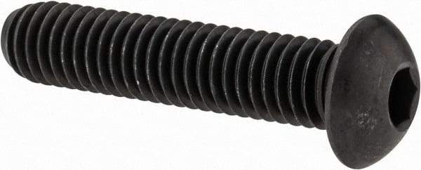 Value Collection - 3/8-16 UNC Hex Socket Drive, Button Screw - Alloy Steel, Black Oxide Finish, Fully Threaded, 1-3/4" Length Under Head - Eagle Tool & Supply