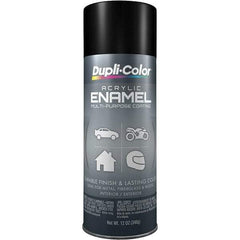Dupli-Color - Black, Semi Gloss, Acrylic Enamel Spray Paint - 12 to 14 Sq Ft per Can, 12 oz Container - Eagle Tool & Supply