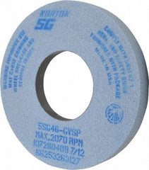 Norton - 12" Diam x 5" Hole x 1-1/2" Thick, G Hardness, 46 Grit Surface Grinding Wheel - Ceramic, Type 5, Coarse Grade, 2,070 Max RPM, Vitrified Bond, One-Side Recess - Eagle Tool & Supply