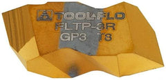 Tool-Flo - FLTP3 Grade GP3, Internal/External 60° V Threading Insert - 6 to 20 TPI Ext Pitch, 5 to 12 TPI Int Pitch, Right Hand Insert, TiN Finish, Carbide - Eagle Tool & Supply