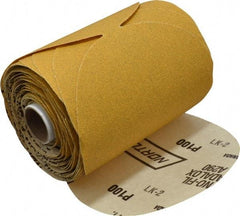 Norton - 5" Diam, 100 Grit Aluminum Oxide Adhesive PSA Disc - Medium Grade, Gold, C Weighted Backing, Flexible - Eagle Tool & Supply
