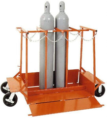 Made in USA - 1,500 Lb Capacity 42" OAH Cylinder Truck - Push Handle, Steel - Eagle Tool & Supply