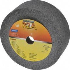 Norton - 4" Diam, 1/2" Hole Size, 1-1/2" Overall Thickness, 60 Grit, Type 6 Tool & Cutter Grinding Wheel - Medium Grade, Aluminum Oxide, K Hardness, Vitrified Bond, 5,730 RPM - Eagle Tool & Supply