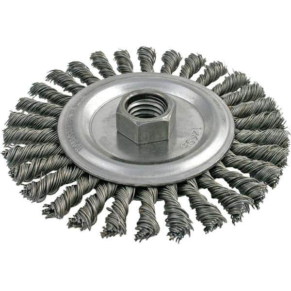 Brush Research Mfg. - 4-1/2" OD, 5/8-11 Arbor Hole, Stringer Bead Carbon Wheel Brush - 3/16" Face Width, 13/16" Trim Length, 9,000 RPM - Eagle Tool & Supply