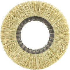 Brush Research Mfg. - 8" OD, 2" Arbor Hole, Crimped Carbon Wheel Brush - 1-1/8" Face Width, 1-3/4" Trim Length, 6,000 RPM - Eagle Tool & Supply