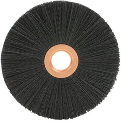 Brush Research Mfg. - 3" OD, 1/2" Arbor Hole, Crimped 6-12 Nylon Wheel Brush - 1/2" Face Width, 1-1/16" Trim Length, 20,000 RPM - Eagle Tool & Supply