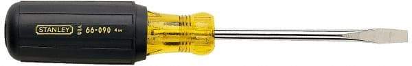 Stanley - 7/32" Blade Width, 6-3/4" OAL Standard Slotted Screwdriver - 3" Blade Length, Round Shank, Acetate with Rubber Grip Handle - Eagle Tool & Supply