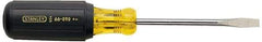 Stanley - 3/8" Blade Width, 13-3/8" OAL Standard Slotted Screwdriver - 8" Blade Length, Round Shank, Acetate with Rubber Grip Handle - Eagle Tool & Supply