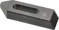 Jergens - 1/2" Stud, Low Carbon Steel, Plain Strap Clamp - 1-1/4" Travel, 4" OAL x 1-1/4" Wide x 3/4" High, Black Oxide Finish, Tapered Nose - Eagle Tool & Supply