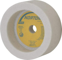 Norton - 3-1/2" Diam, 1/2" Hole Size, 1-1/2" Overall Thickness, 60 Grit, Type 6 Tool & Cutter Grinding Wheel - Medium Grade, Aluminum Oxide, K Hardness, Vitrified Bond, 6,550 RPM - Eagle Tool & Supply