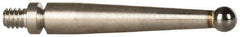 Mitutoyo - 2mm Ball Diam, Carbide, Ball Test Indicator Contact Point - 0.74" Contact Point Length, Use with Mitutoyo 513 Series Dial Test Indicators - Eagle Tool & Supply