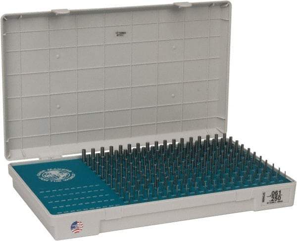 Meyer Gage - 190 Piece, 0.061-0.25 Inch Diameter Plug and Pin Gage Set - Minus 0.0001 Inch Tolerance, Class Z - Eagle Tool & Supply