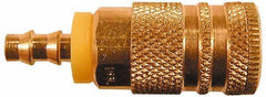 Coilhose Pneumatics - Hose Barb Industrial Pneumatic Hose Coupler - Brass, 1/4" Body Diam, 1/4" Hose ID - Eagle Tool & Supply
