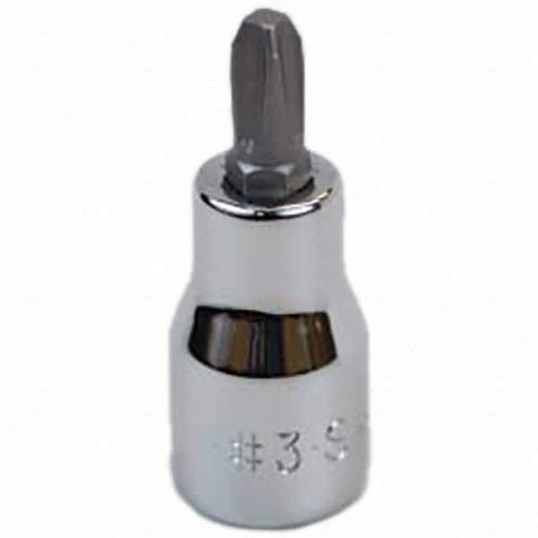 SK - Screwdriver & Drag Link Sockets - 3/8"DR #3 CHRM PHILLIPS SCRDRVR SCKT BIT - Eagle Tool & Supply