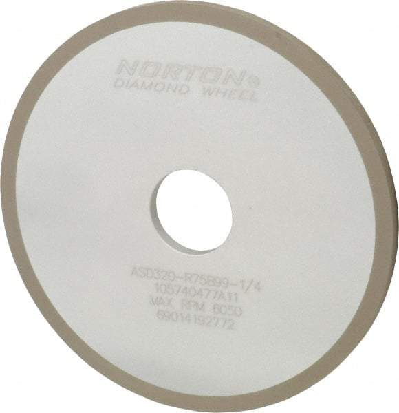 Norton - 6" Diam x 1-1/4" Hole x 1/4" Thick, 320 Grit Surface Grinding Wheel - Diamond, Type 1A1, Extra Fine Grade, Resinoid Bond - Eagle Tool & Supply
