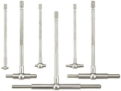 Fowler - 6 Piece, 5/16 to 6 Inch, Hardened Tool Steel Contact Point Ends, Satin Chrome Finish, Telescoping Gage Set - Includes Fitted Vinyl Case - Eagle Tool & Supply